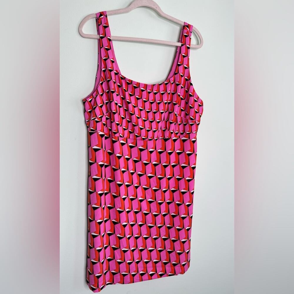 DVF Diane Von Furstenberg x Target 90s Shift Pink Modern Geo Mini Dress - Picture 3 of 9